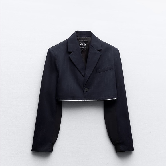 Zara striped crop bomber blazer - Picture 1 of 7